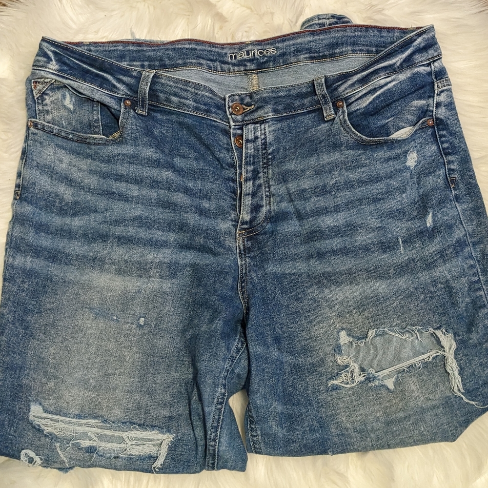 Maurices Distressed High-Rise Boyfriend Jeans